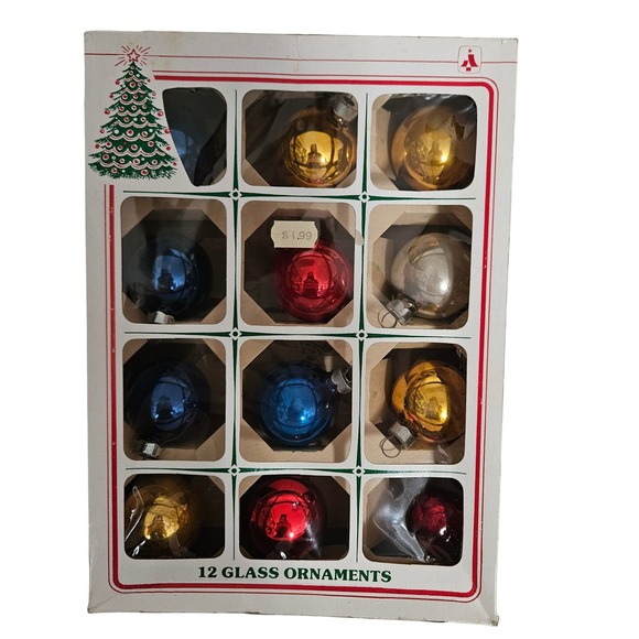 Essex Franke Company Other - Vintage Essex Franke Glass Christmas Ornaments Set of 12 Multicolor Made in USA